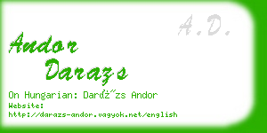 andor darazs business card